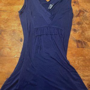Athleta navy mini dress ruffled sleeveless v-neck size M